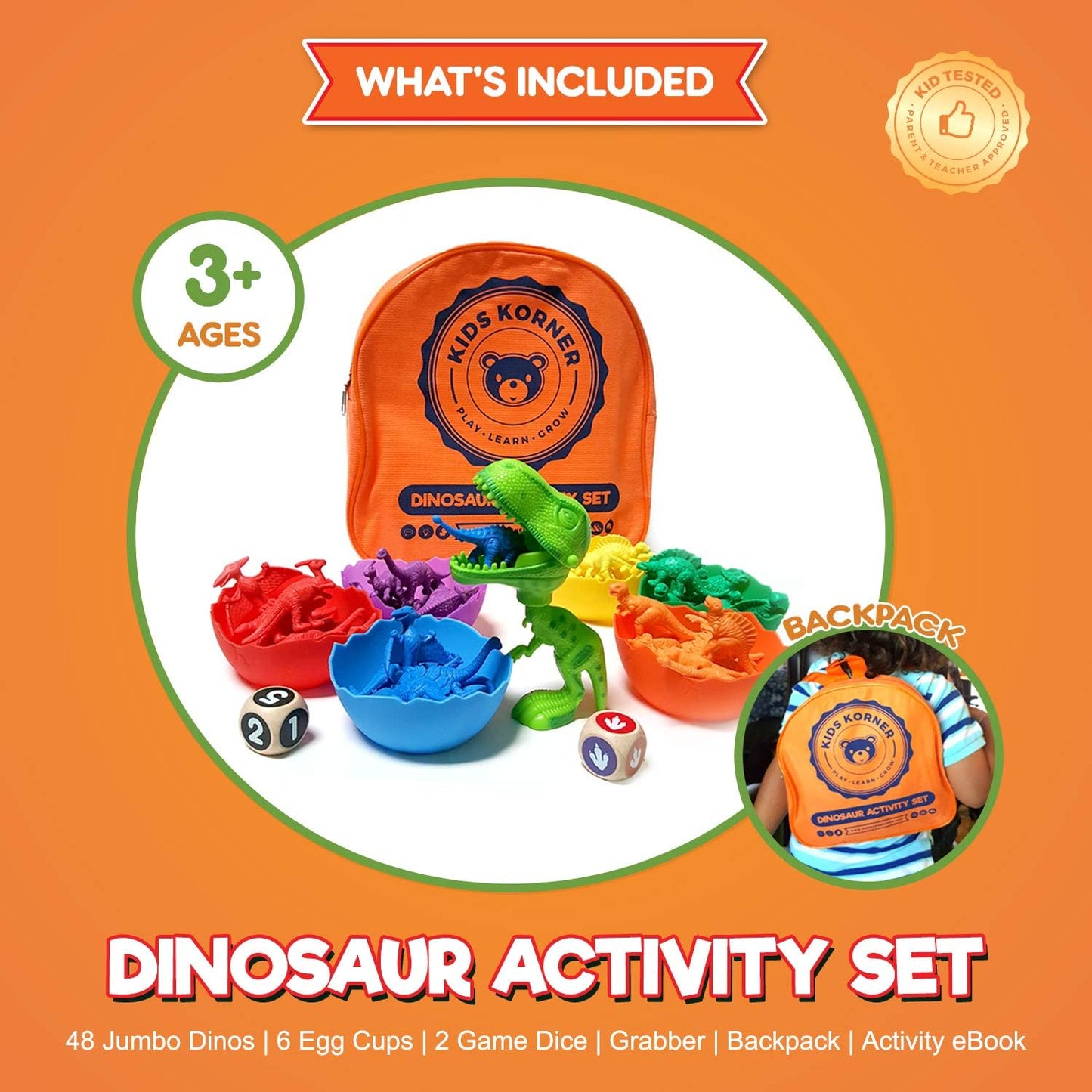 Jumbo Sorting & Counting Dinosaurs Matching Game - Educational Dinosaur Toys for 2 3 4 5 Year Olds with 54 Math Manipulatives, Dino Grabber, Toddler Games Dice, Toy Storage & Kids Activities Ebook