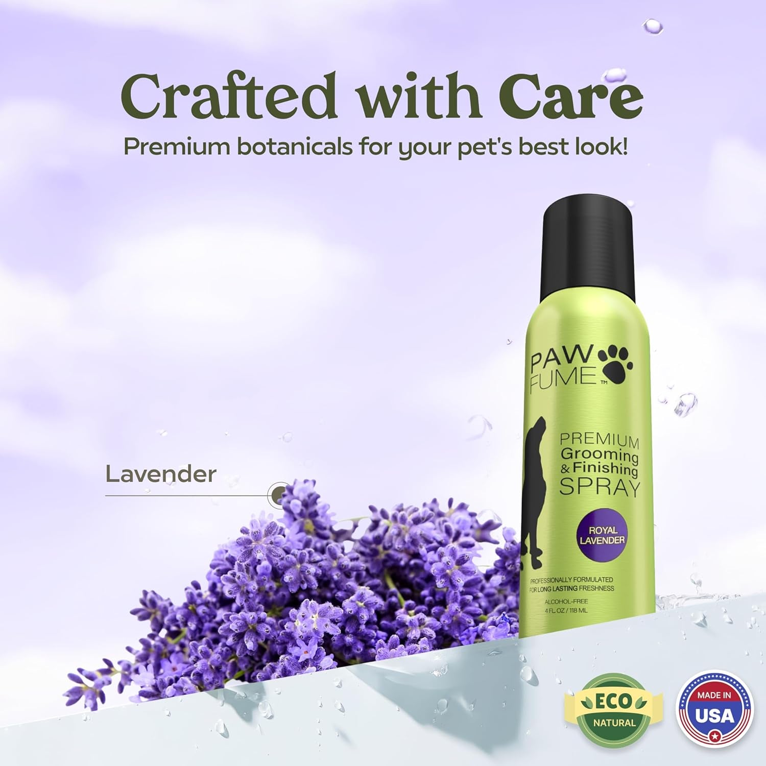 PAWFUME Premium Grooming Spray Dog Spray Deodorizer Perfume for Dogs - Dog Cologne Spray Long Lasting Dog Sprays - Dog Perfume Spray Long Lasting after Bath- Dog Deodorizing Spray (Lavender)