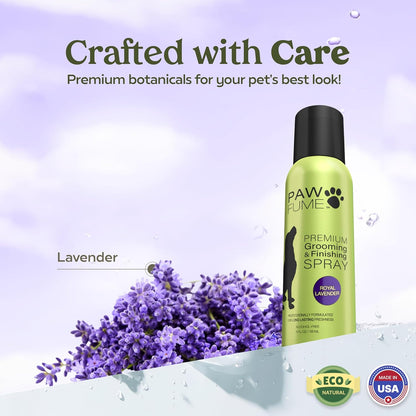 PAWFUME Premium Grooming Spray Dog Spray Deodorizer Perfume for Dogs - Dog Cologne Spray Long Lasting Dog Sprays - Dog Perfume Spray Long Lasting after Bath- Dog Deodorizing Spray (Lavender)