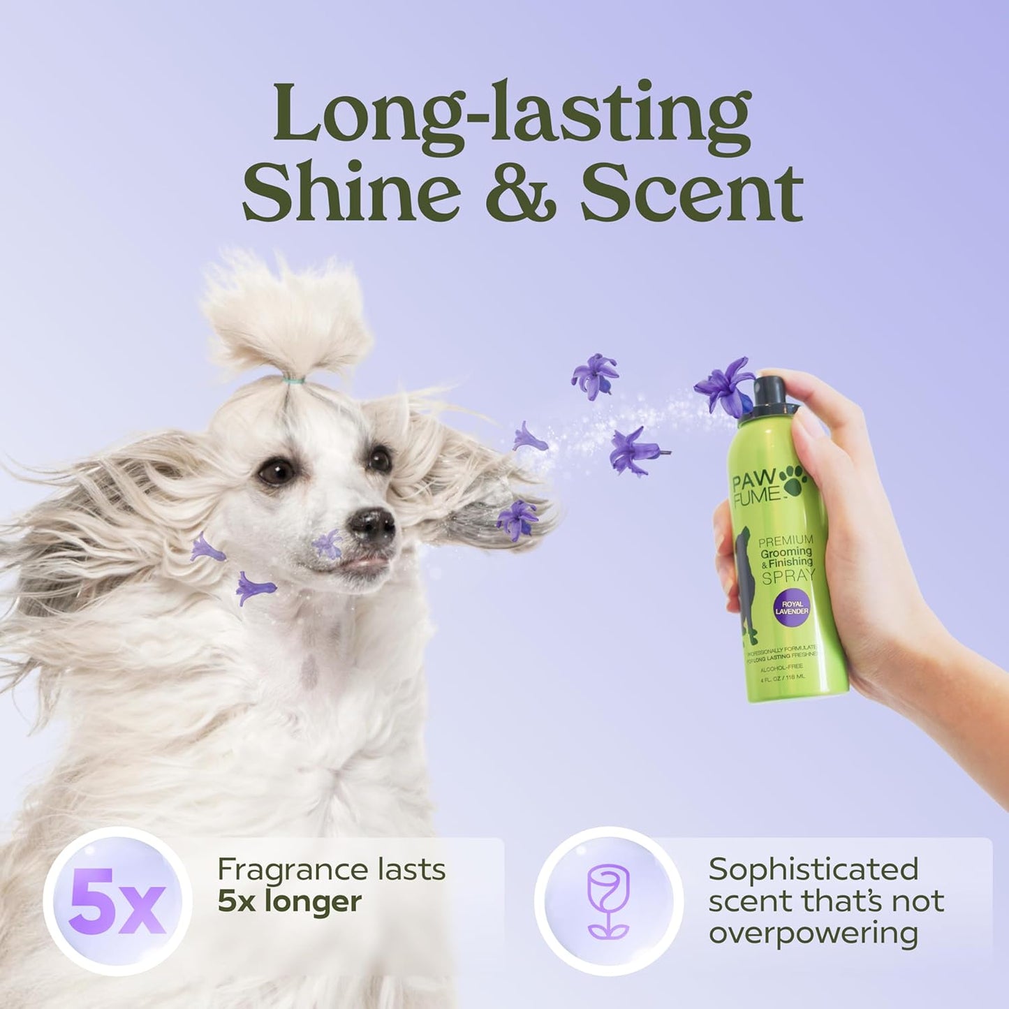 PAWFUME Premium Grooming Spray Dog Spray Deodorizer Perfume for Dogs - Dog Cologne Spray Long Lasting Dog Sprays - Dog Perfume Spray Long Lasting after Bath- Dog Deodorizing Spray (Lavender)