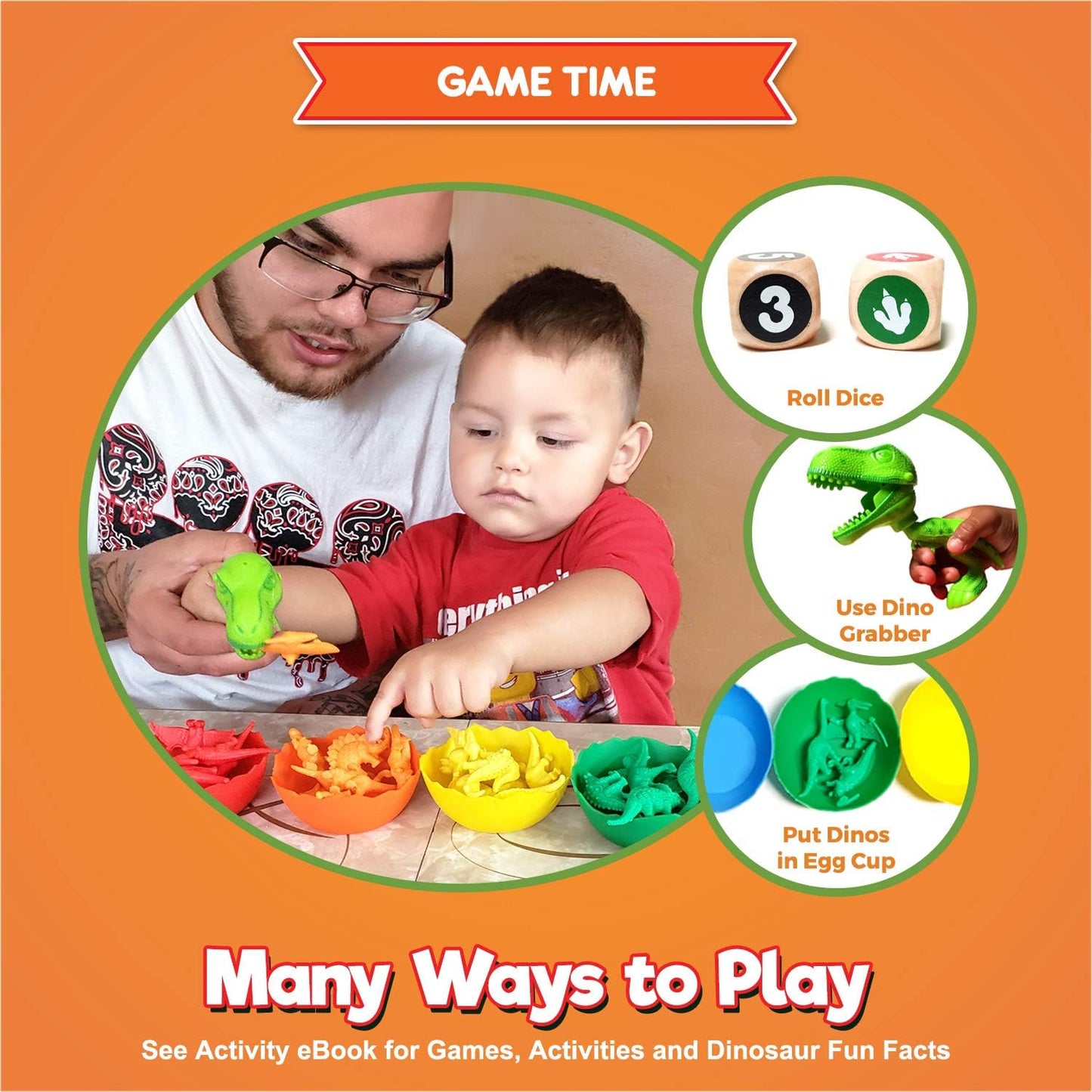 Jumbo Sorting & Counting Dinosaurs Matching Game - Educational Dinosaur Toys for 2 3 4 5 Year Olds with 54 Math Manipulatives, Dino Grabber, Toddler Games Dice, Toy Storage & Kids Activities Ebook