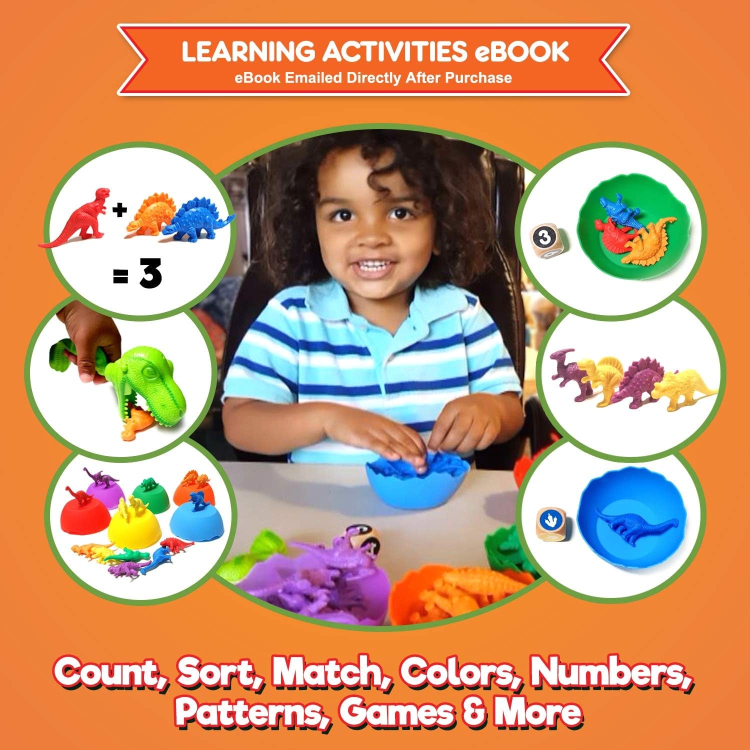 Jumbo Sorting & Counting Dinosaurs Matching Game - Educational Dinosaur Toys for 2 3 4 5 Year Olds with 54 Math Manipulatives, Dino Grabber, Toddler Games Dice, Toy Storage & Kids Activities Ebook